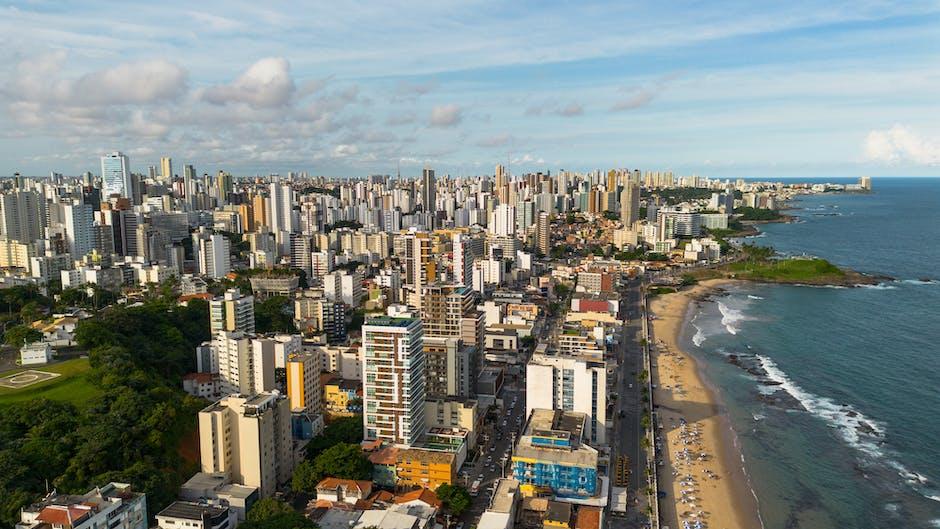 Top View of the City Beach in Salvador da Bahia, Brazil