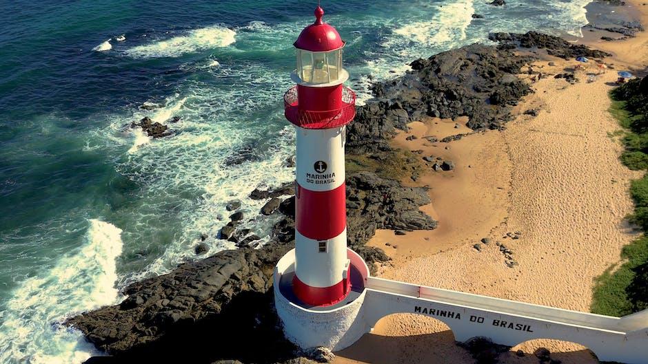 Lighthouse on Sea Shore in Salvador in Brazil