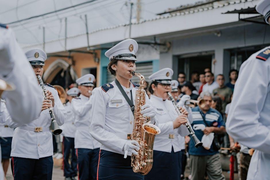 Soldiers Playing Music during a Military Parade