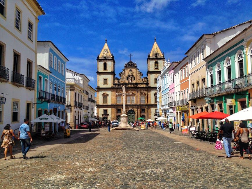 Historical center of city in sunlight